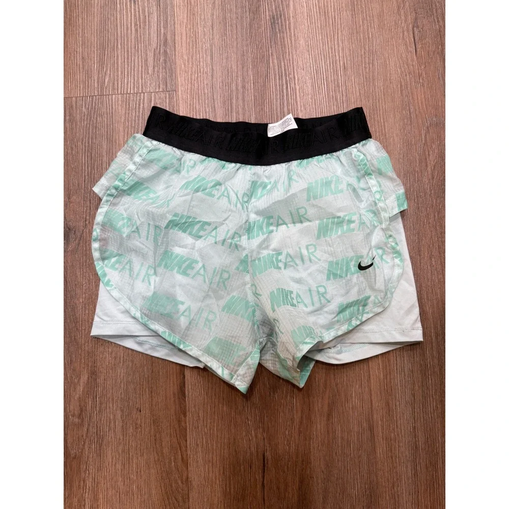 Nike Air Running Shorts Womens XS Teal White Logo Print Athletic Training‎